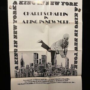 Original A King In New York 1973 One Sheet Movie Poster Charlie Chaplin